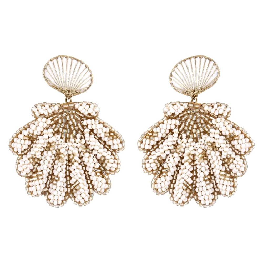 🌺🎉HP🎉🌺 NWT Deepa Gurnani Luxe Beaded Seashell Chandeliers - Picture 16 of 16
